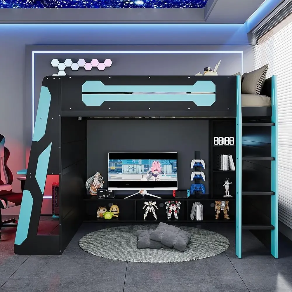 Esports Gaming Bed - Customizable Large Wood Gaming Bed with