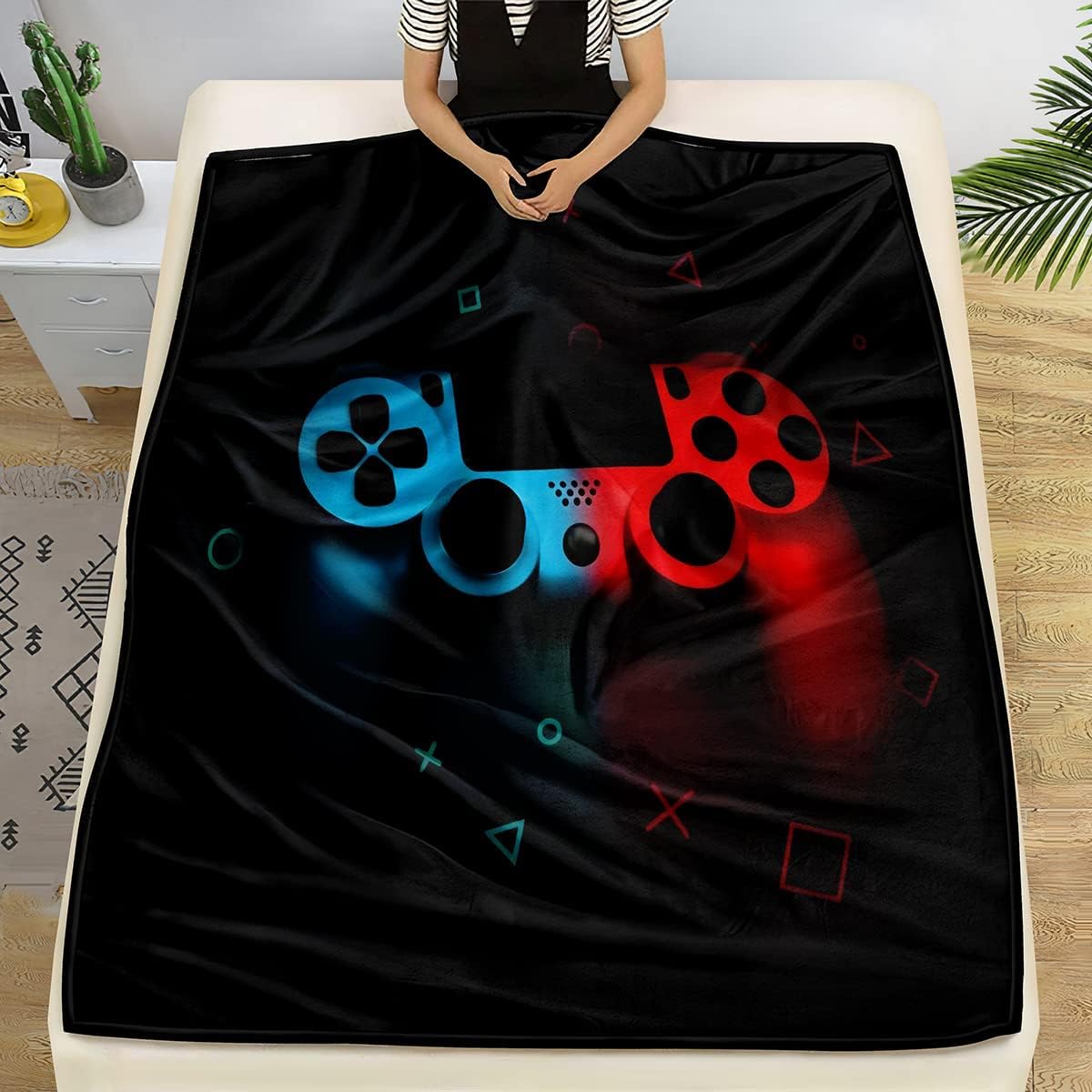 Gaming Pattern Fleece Throw Bl - Esports Gaming Bed ulasan dan harga